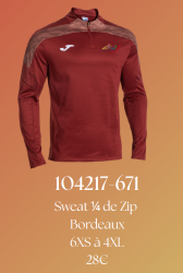Sweat 1/4 de zip 6XS à 4XL - Ref : 104217-617