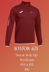 Sweat 1/4 de Zip 4XS à 4XL - Ref : 103708-671