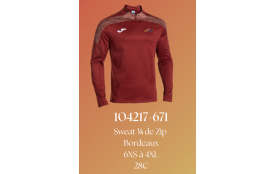 Sweat 1/4 de zip 6XS à 4XL - Ref : 104217-617